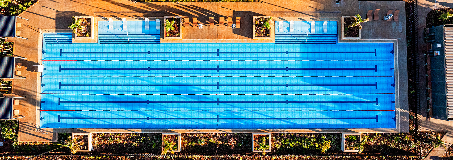 Aerial image of the 50m pool at Mungala Resort, Ken's Bore.